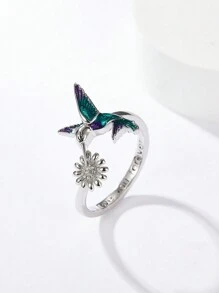 1 chiếc nhẫn trang trí hoa và chim - Nhiều màu - Xem 3