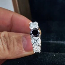 1入時尚3.6ctw彩色碳化硅戒指，附1張GRA證書，925純銀女士戒指，D色VVS完美切割優質彩色碳化硅婚戒，訂婚/生日禮物，適合女友/妻子/新娘，珠寶禮盒內附，尺寸5-11號水晶戒指 - 3.6CTTW 莫桑戒指 - 查看 14