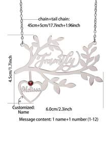 Customized Personalized Family Tree Birthstone Necklace With Multiple Names, Perfect Father's Day, Mother's Day, Valentine's Day, Birthday, Anniversary And Christmas Gift, Premium Family Keepsake For Friends, Classmates, Graduates