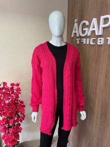 Women Cardigans - Màu Hoa hồng đỏ - Xem 4