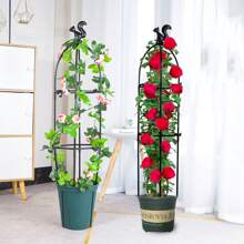 1入組花園藤蔓玫瑰, 紫藤, 蓮藕支架植物攀爬藤蔓揚臺山龜支撐柱 - 黑色 - 查看 5