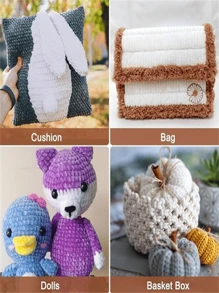 Manta de hilo chenille - paquete de 3 unidades de tacto suave, adecuada para tejer y hacer ganchillos de bricolaje, ideal para proyectos de artesanía y comodidad, cada una de 100g, textura esponjosa