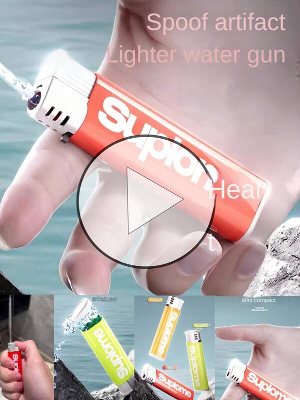 [1/3 Stück] Trick Wasser Sprüh Feuerzeug, Trick Spielzeug, Trick Dummer Wasser Pistole Streich, realistisches Feuerzeug Streich Spielzeug [zufällige Farben]