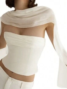 1pc Long Lightweight Chiffon Scarf, Narrow Neckerchief, Fashionable Accessory For Four Seasons, Spring/Summer/Autumn/Winter