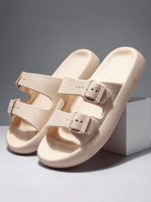 2024 Summer New Fashion, Men's Outdoor Adjustable Double Buckle Slippers, Casual, Fashion, Anti-Slip, Thick-Soled, Easy-To-Wear, Breathable, Beach Sandals, Popular Among Couples, Plus-Size