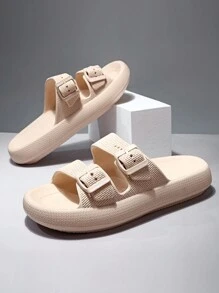 2024 Summer New Fashion, Men's Outdoor Adjustable Double Buckle Slippers, Casual, Fashion, Anti-Slip, Thick-Soled, Easy-To-Wear, Breathable, Beach Sandals, Popular Among Couples, Plus-Size