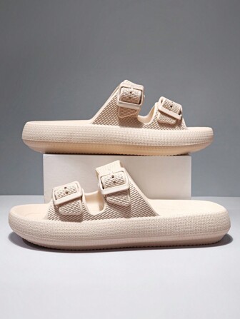 2024 Summer New Fashion, Men's Outdoor Adjustable Double Buckle Slippers, Casual, Fashion, Anti-Slip, Thick-Soled, Easy-To-Wear, Breathable, Beach Sandals, Popular Among Couples, Plus-Size