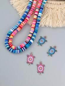 Kit de fabricación de pulseras Boho para mujeres y hombres, accesorios de fabricación de joyas de manualidades DIY con cuentas de arcilla y amuletos de tortuga, regalos para amigos que les gusta la fabricación de pulseras bohemias con cuentas - kit para hacer pulseras - Ver 1