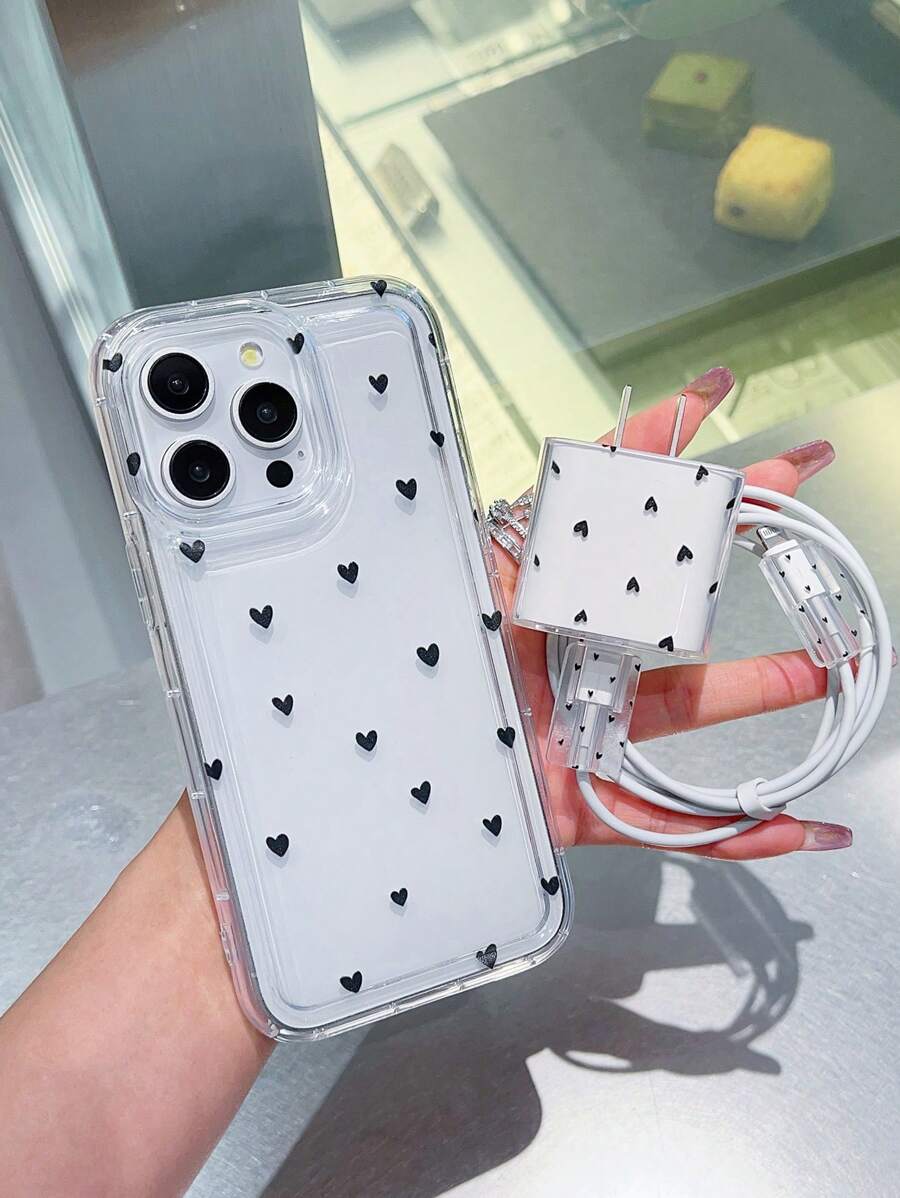 心形气垫壳+充电器保护套+防套线保护套 - 彩色 - 查看 1