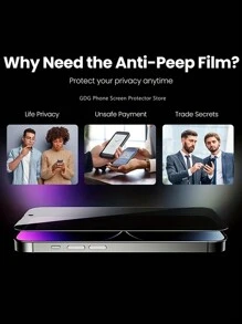 2PCS Privacy Screen Protector Compatible With Iphone 16 15 14 11 12 13 PRO MAX Mini Anti-Spy Tempered Glass Compatible With Iphone XS Max XR X 15 16 7 8 Plus SE