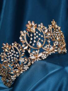 1pc Women's Alloy & Rhinestone Baroque Royal Style Crown, Elegant Wedding Party Headband, Bridal Hair Accessory, Safely Packaged