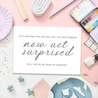 1pc Will You Be My Maid Of Honor? Bridesmaid Wedding Cards, Bridesmaid Wedding Proposal Cards, Surprise Wedding Proposal Cards, Perfect Creative Products, Gift Cards,Christmas