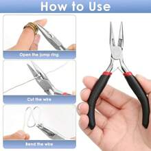 1/2pcs Needle Nose Pliers, Long Nose Craft Pliers, Needle Nose Pliers, Jewelry Making, Tools For Men - Black - View 6