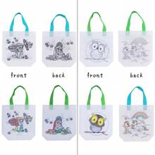 16 cái/bộ (Dây đeo tay và bút màu ngẫu nhiên) Túi vẽ nguệch ngoạc tự làm với bút đánh dấu đầy màu sắc, Túi đựng tiệc nghệ thuật động vật tô màu có thể tái sử dụng, Túi mua sắm không dệt mini, Đồ dùng cho bữa tiệc, Đồ dùng gói và bảo quản quà tặng sinh nhật, Giáng sinh và năm mới - Nhiều màu - Xem 6
