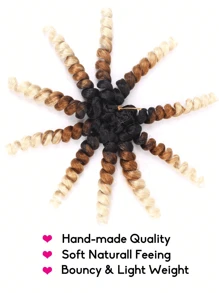 1pc/10pcs Synthetic Ombre Curly Crochet Braiding Hair Extensions, 8/12 Inch Small Curly Short Giant Jumbo Twist Braid Jamaican Bounce Crochet Braiding Hair, Pre-Twisted Short Curly Crochet Braiding Hair, Women Wigs - Multicolor - View 7