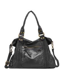 Large Capacity Washed Leather Hobo Bags For Women Roomy Handbags With Crossbody Strap Best Gift For Women, For Her, New Arrival Tote Bags For Woman