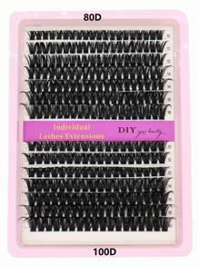 14 Pacotes de Cílios Postiços Esparsos Agrupados em Acabamento Fosco Preto, Comprimentos Mistos de 40D, 60D, 80D, 100D e Variando de 10mm a 18mm, Cílios DIY que Podem Ser Auto-Aplicados, Agrupamentos de Cílios, Cílios Individuais, Cílios, Cílios Falsos