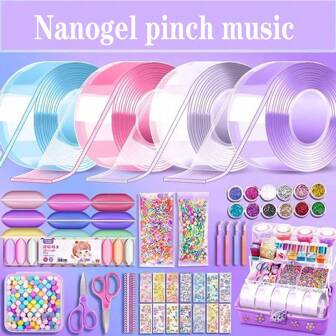 Nano Bubble Tape, Multi-Purpose Adhesive, Can Blow Bubbles, Reusable, Residue-Free, Suitable For DIY Crafts, Children's Modeling Toys, Includes Super Light Clay