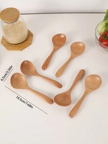 1入組天然木湯勺，1入組水勺，3入組咖啡匙套裝