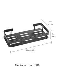 無需鑽孔浴室置物架,壁掛式儲物架,大容量有機會儲存洗髮水、護髮素、化妝品等用品 - 黑色 - 查看 6