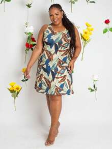 Plus Size Dresses - Khaki - View 2