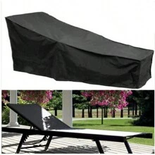 Waterproof Sunbed/Sun Lounger Outdoor Garden Furniture Cover Rattan Bed - Black - View 2