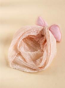 1pc Summer Baby Girl Embroidered Lace Cap, Breathable & Lovely Bowknot Infant Hat - Pink - View 3