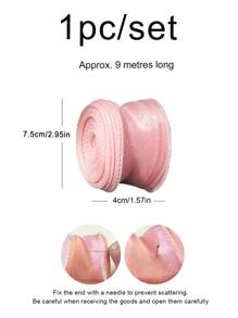 1 Set (9m) Floral Bow Gift Ribbon, Party Decoration Colorful Strings - Pink - View 2