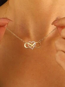 1 st. Modieuze nieuwe stijl strass steentjes 8-vormige knoop liefdesketting voor vrouwen, date en festival cadeau