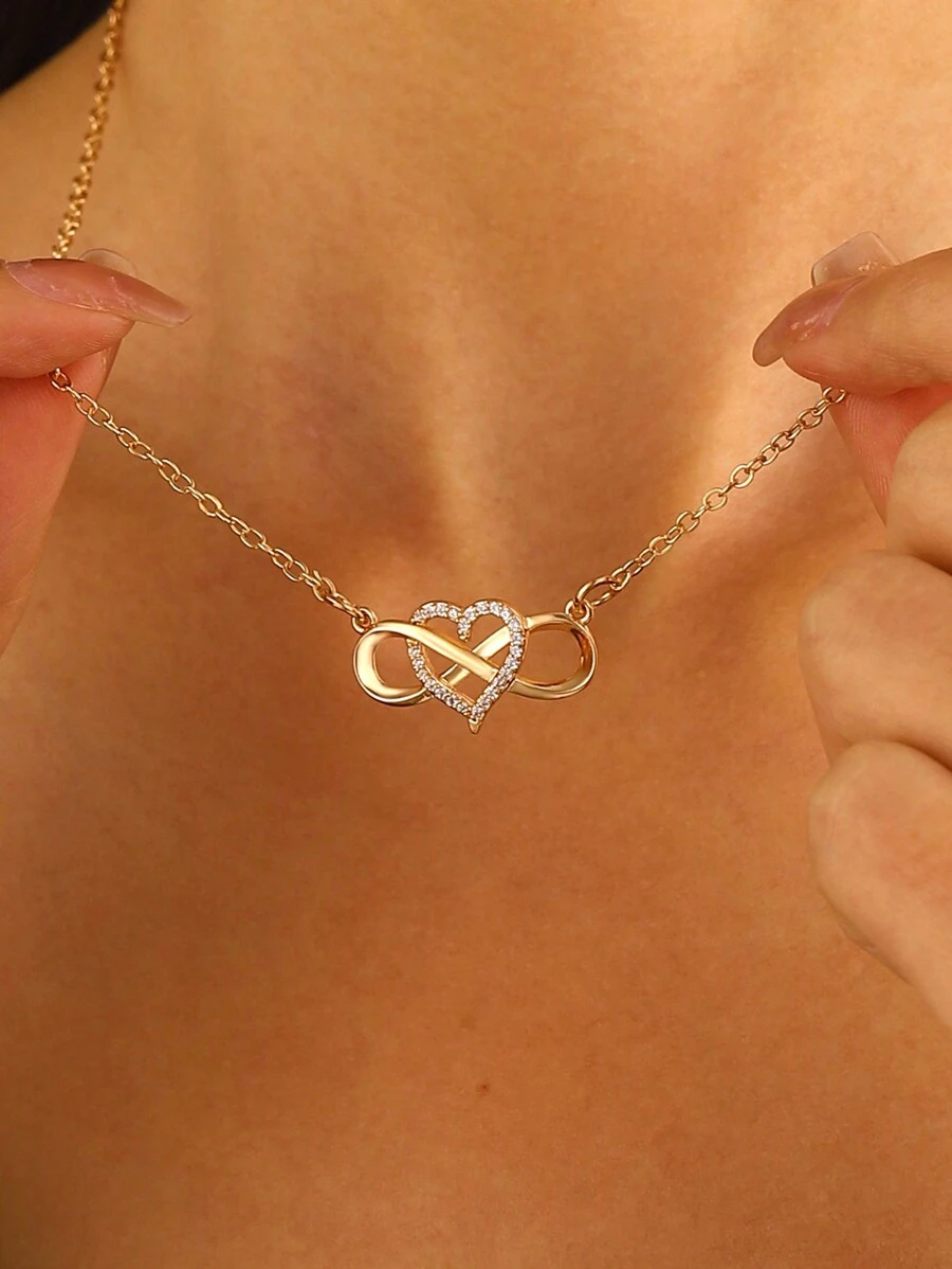 1 st. Modieuze nieuwe stijl strass steentjes 8-vormige knoop liefdesketting voor vrouwen, date en festival cadeau
