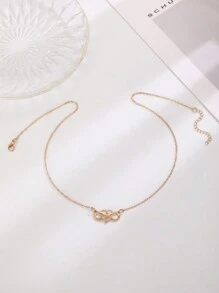 1 st. Modieuze nieuwe stijl strass steentjes 8-vormige knoop liefdesketting voor vrouwen, date en festival cadeau