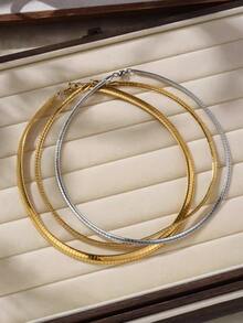 1入新款豪華金屬蛇骨項圈，時尚18k金防水陳述項鍊，適合女性 - 項鍊 - 查看 9