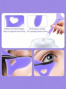 3 szt. Szablon ołówka do powiek, osłona tuszu do rzęs, silikonowy aplikator do eyelinera, wielofunkcyjne narzędzie do makijażu do cieni do powiek, szminka, tusz do rzęs, przewodnik po kredce do powiek Winged dla początkujących, 3 kolory - Wielokolorowe - Zobacz 11