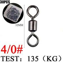 桶式钓鱼转环，不锈钢转环渔具海水、淡水、前导线/线/诱饵连接器 - 深灰色 - 查看 14