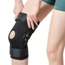 1pc Adjustable Hinged Knee Brace For Men And Women - Provides Support For Arthritis, Meniscus Tear, ACL, MCL, And Injury Recovery - Open Patella Design With Side Stabilizers - Plus Size Available - Black - View 8