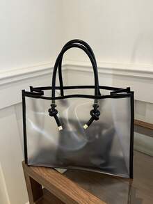 Summer Beach Transparent PVC Tote Bag With Small Bag, Shoulder Women's Bag - White - View 8