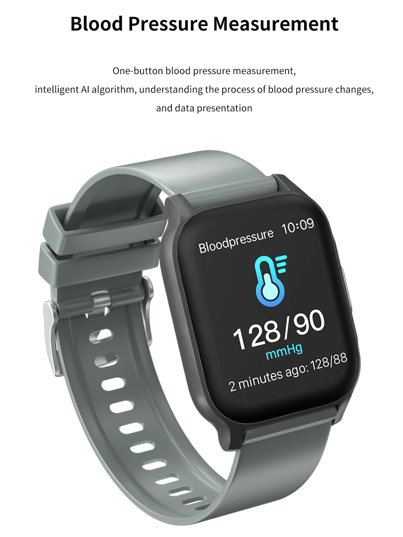 Montre intelligente Tracker de fitness, moniteur de fréquence cardiaque, cadran de montre