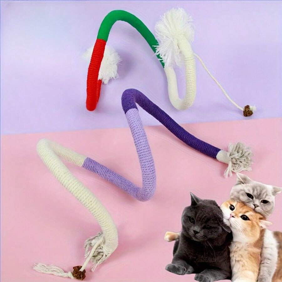 Cuerda de 60cm resistente a las mordidas de gato, ideal para mordisquear y aliviar el aburrimiento