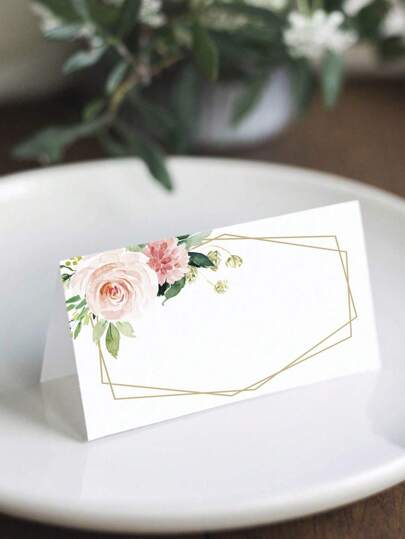 20/40pcs-Collections Greenery Watercolor Place Cards For Wedding Or Party, Seating Place Cards For Tables, Scored For Easy Folding,3.54inch*3.93inch,Halloween, Christmas, Thanksgiving And Harvest Festival Gifts And Decorations,Autumn,Fall