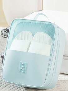 Outdoor Traveling Thick Layered Dust-Proof Portable 3-Compartment Shoe Storage Bag, Convenient Carry - Multicolor - View 16