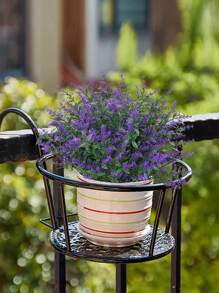 10 Bundles Artificial Lavender Bundle, Fake Flowers Faux Foliage Plants Shrubs For Wedding Hanging Bouquet Indoor Outdoor Home Garden Crafting Or Home Decor Wedding Bouquets - 紫色 - 查看 1