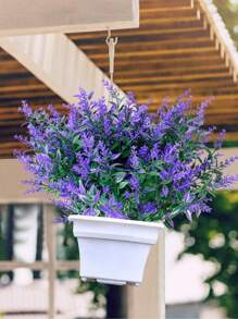 10 Bundles Artificial Lavender Bundle, Fake Flowers Faux Foliage Plants Shrubs For Wedding Hanging Bouquet Indoor Outdoor Home Garden Crafting Or Home Decor Wedding Bouquets - 紫色 - 查看 4