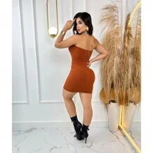 Women Dresses - 駝色 - 查看 2