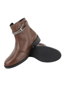 Women Ankle Boots & Booties - Cà phê nâu - Xem 2