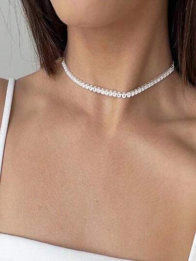 Colar Choker Riviera Cristal Zircônia