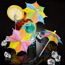 50pcs Umbrellas Cocktail Umbrella Beverage Selection Octagonal Star Paper Umbrella Cupcake Decoration Handmade Cocktail Parasol Sticks Gifts For Summer Beach Pool Parties Decoration,Christmas