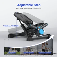 MERACH Mini Stepper For Exercise, Twist Stair Stepper 330LBS Capacity, Stepper Exercise Equipment With Resistance Bands For Full Body Workout At Home - Black - View 4