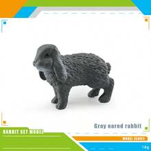 Modelo realista de conejo salvaje de animal sólido en posición sentada, adorno decorativo blanco de conejito para lavarse la cara y decoración - Multicolor - Ver 9