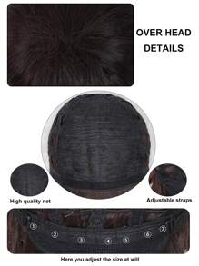 短棕色假发短款时尚尖刺棕色分层动漫角色扮演假发，男女通用，带刘海的合成假发，直发假发，化装舞会假发，分层蓬松万圣节服装派对假发，男女通用短直棕色合成发，基本款新款角色扮演男女服装假发，附赠假发帽，适合节日、新年、感恩节、圣诞节礼物，需要自己打造风格 - 棕色 - 查看 10