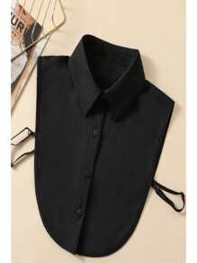 Women's Fake Collar Detachable Collar Shirt - 黑色 - 查看 1